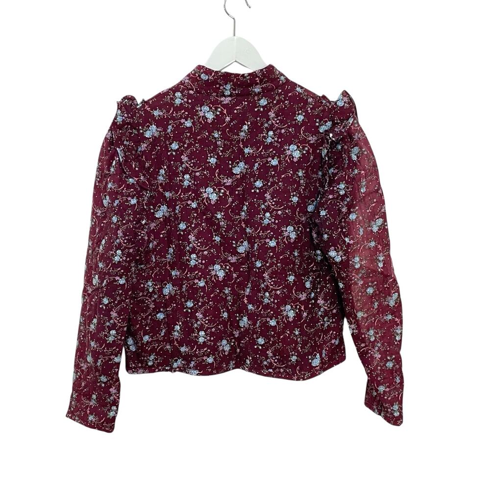 Gunne Sax Jessicas Gunnies Vintage 70s Purple Floral Quilted Prairie Jacket Sz L - Picture 2 of 9